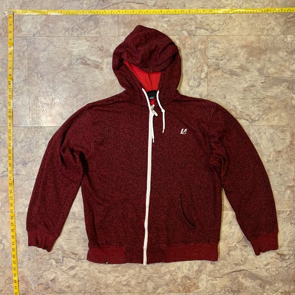 Amplify Red/Black Pattern Hoodie with White Zipper/String - Size Medium M - Picture 1 of 5